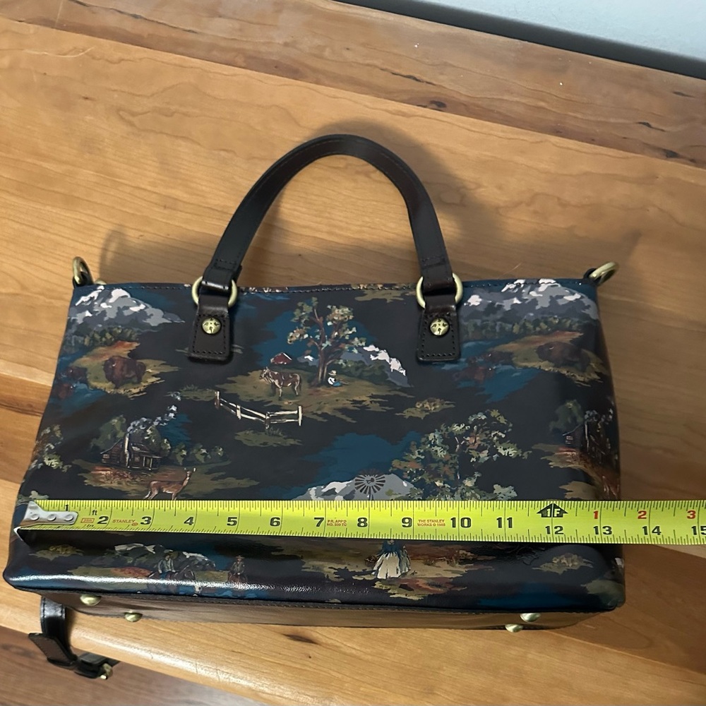 NWT Patricia Nash Montana Prairie Skies Scenic Toile Print Leather Handbag - Picture 4 of 10